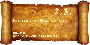 Kaminszky Maurícia névjegykártya
